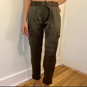 Theory silk cargo pants